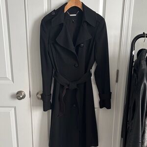 White House Black Market Black Trench Coat
